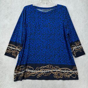 Simonton Says, George Simonton Studded Accent Women's Blouse, Sz 3X